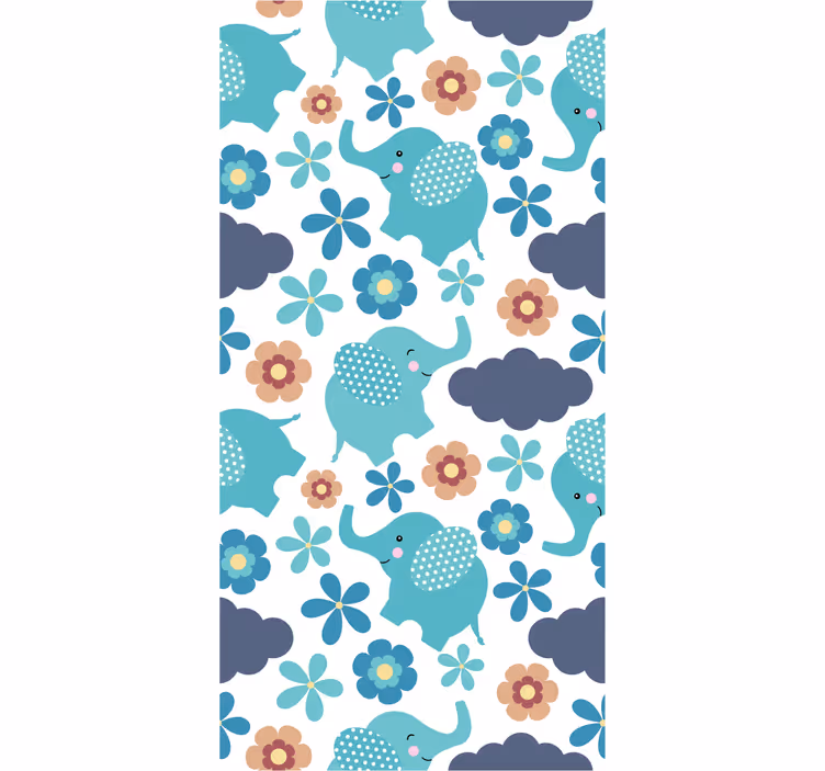 Elefant blomsterlek elefant tapet - Tenstickers