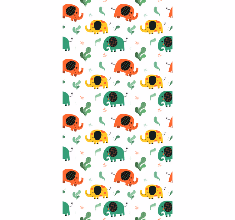 Lekent elefantmønster elefant tapet - Tenstickers