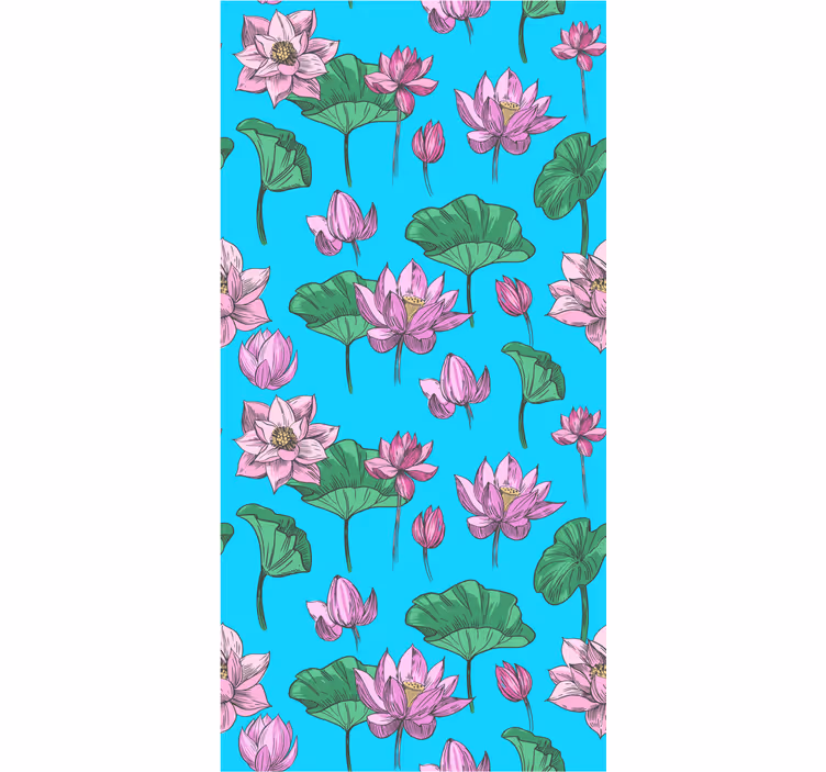 Utstilling av lotusblomst tapet blomster - Tenstickers