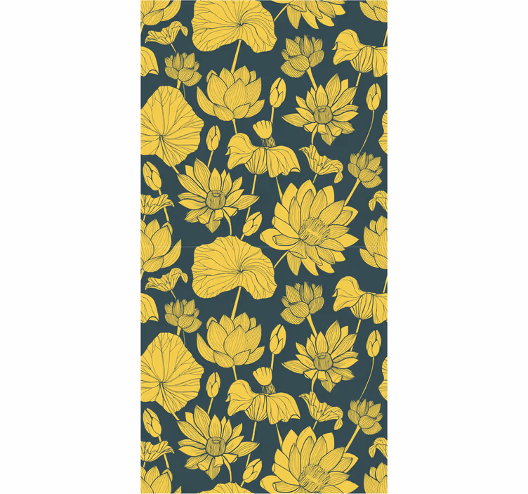 Gul blomstrende lotus tapet blomster - Tenstickers