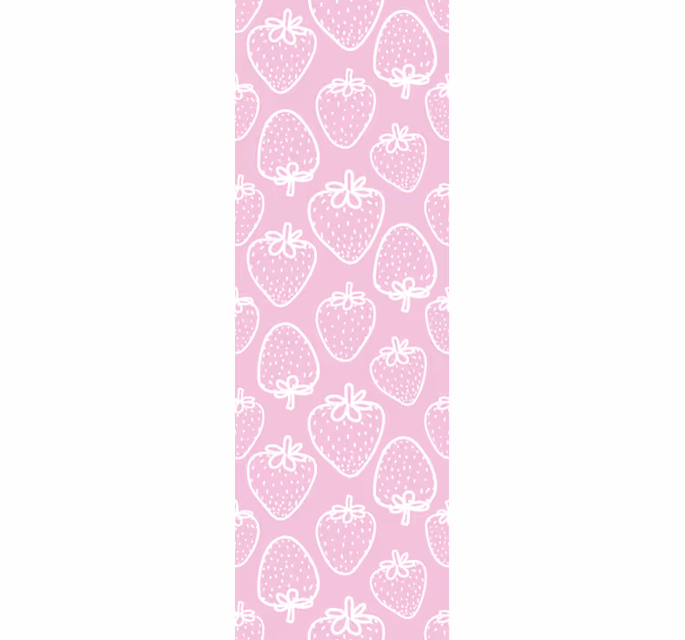 Prikkete jordbær tapet rosa - Tenstickers