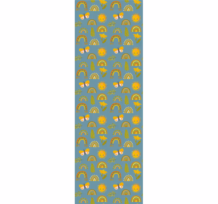 Muntre naturmønstre tapet sommerfugl - Tenstickers