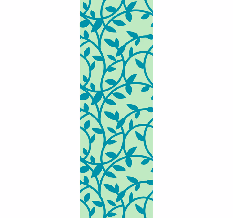Grønn med turkise blomster tapet blomster - Tenstickers