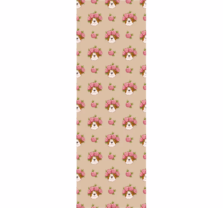 Floral hundemotiv hund tapet - Tenstickers