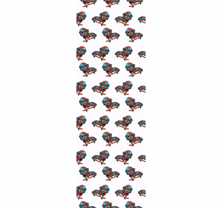Hundeskateboarding hund tapet - Tenstickers