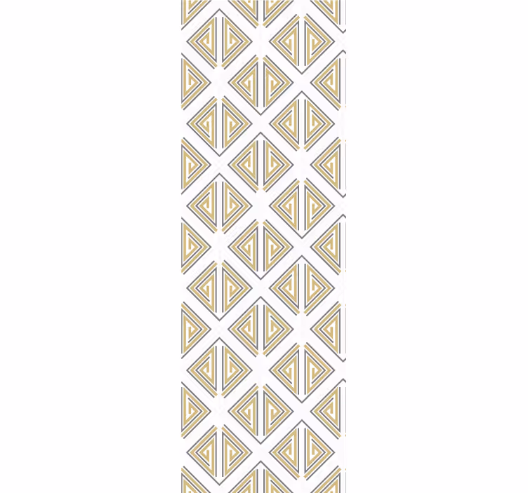 Grå figurer beige linjer tapet firkant - Tenstickers