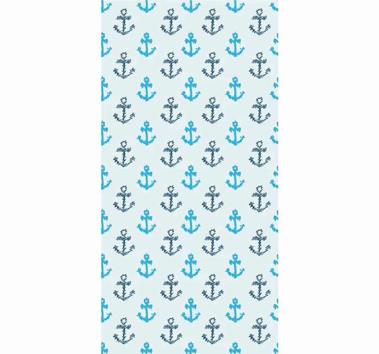Nautisk ankermønster tapet bad - Tenstickers