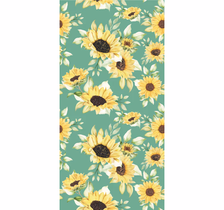 Solsikkeblomstrer tapet blomster - Tenstickers