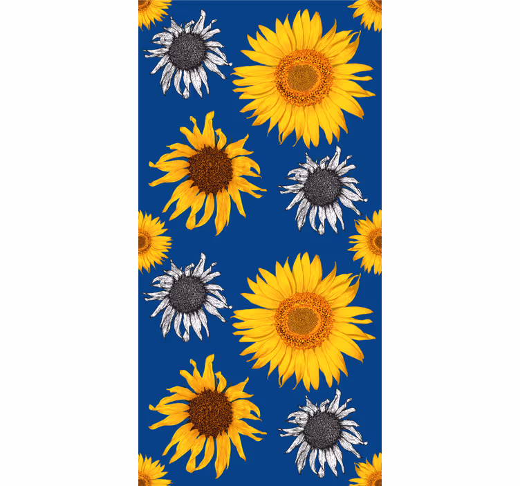 Eksotiske solsikker tapet blomste - Tenstickers