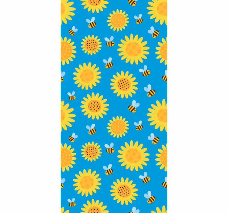 Solrikt blomstermønster tapet blomster - Tenstickers