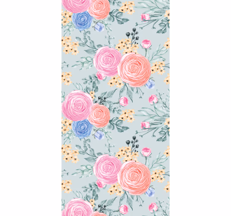Blomsterbuketttrykk tapet blomster - Tenstickers