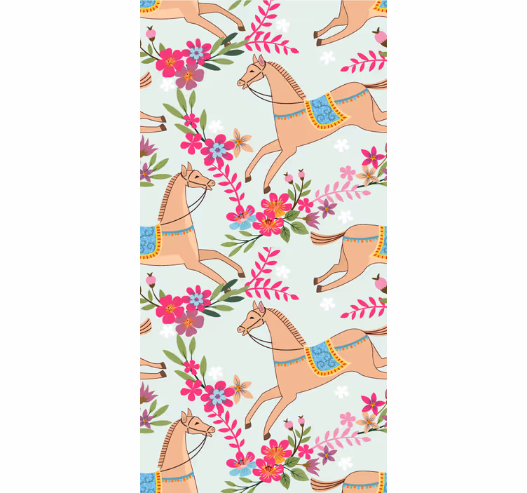 Rytterblomster tapet dyr - Tenstickers