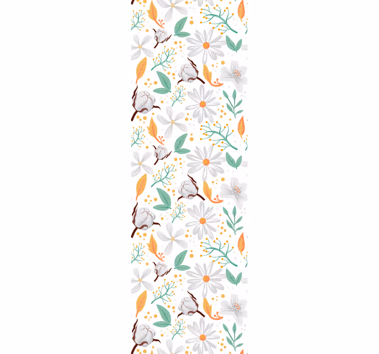 Botaniske bomullsblomster tapet blomster - Tenstickers