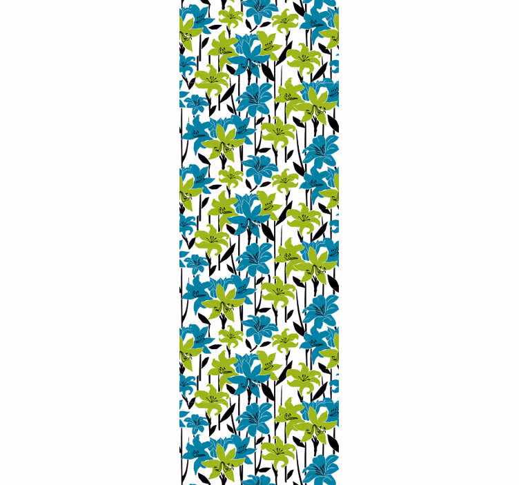 Fargerik blomsterblomst tapet blomster - Tenstickers