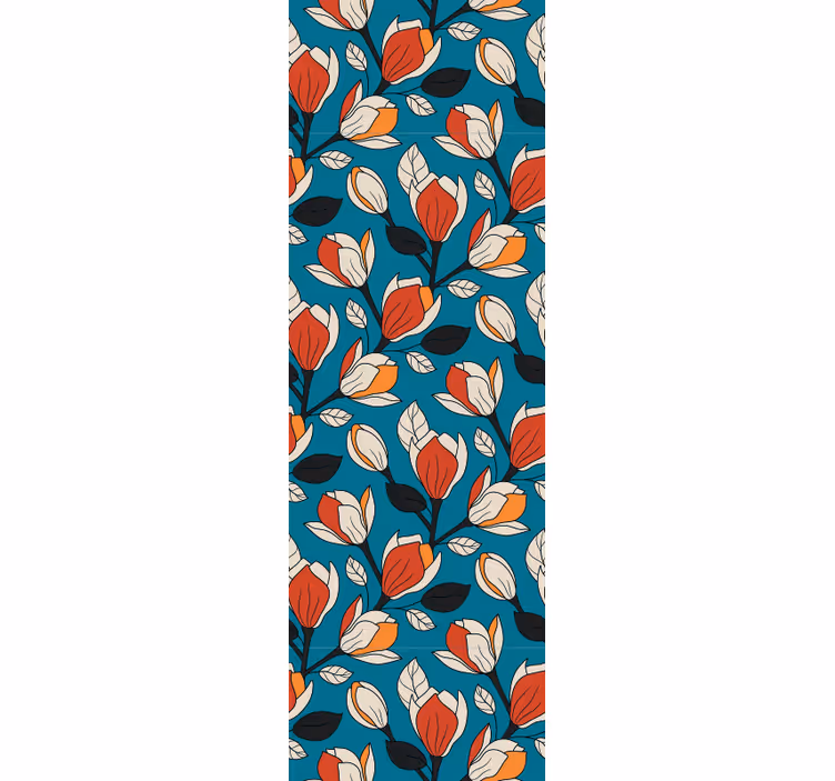 Blomstermønstret bakteppe tapet blomster - Tenstickers