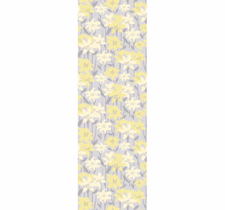 Gule blomster på en grå bakgrunn tapet gift - Tenstickers