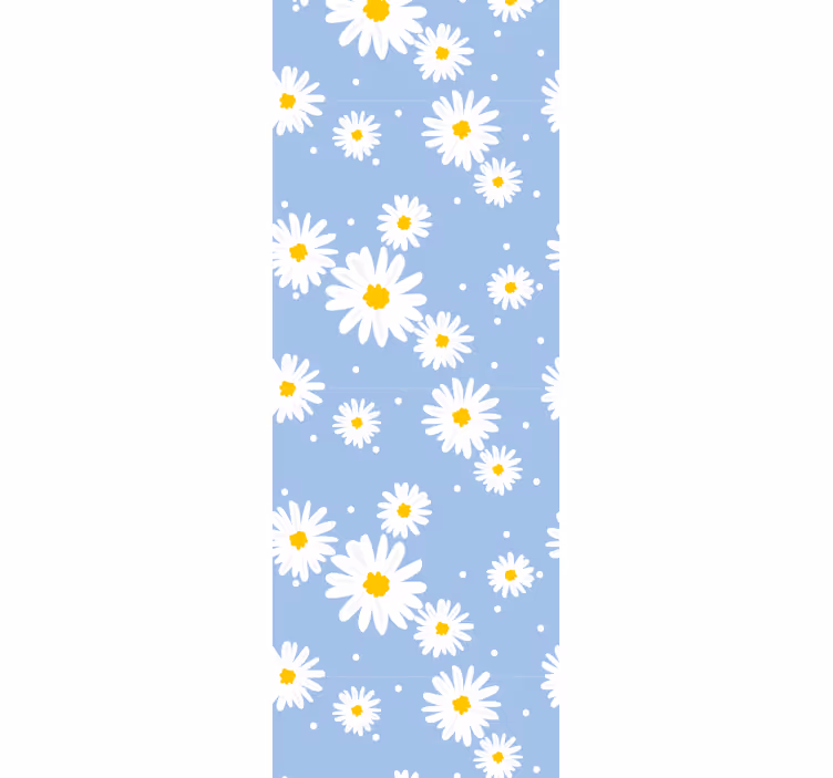Hvite blomster med blå bakgrunn tapet blomster - Tenstickers