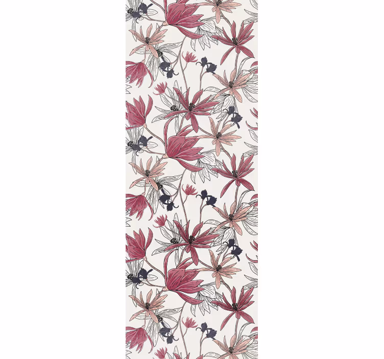 Forskjellige blomster på beige tapet blomster - Tenstickers