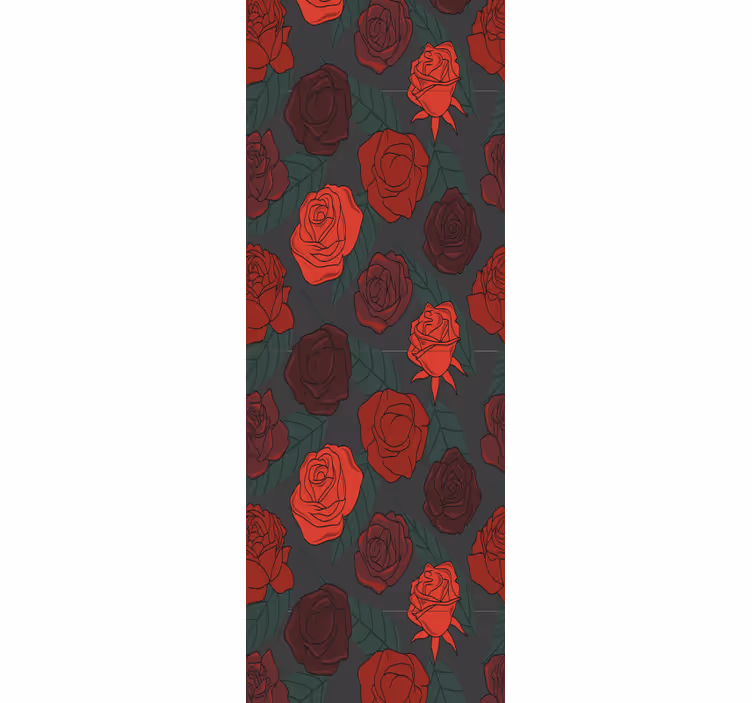 Rosenrød eleganse tapet blomster - Tenstickers