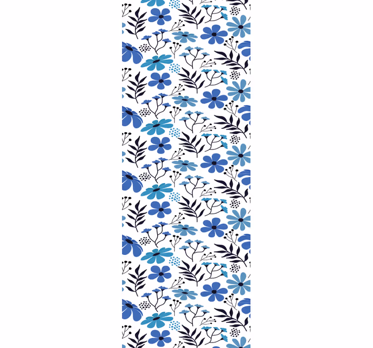 Forskjellige blå blomster tapet blomster - Tenstickers