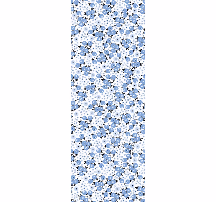 Vintage gamle blå blomster tapet blomster - Tenstickers