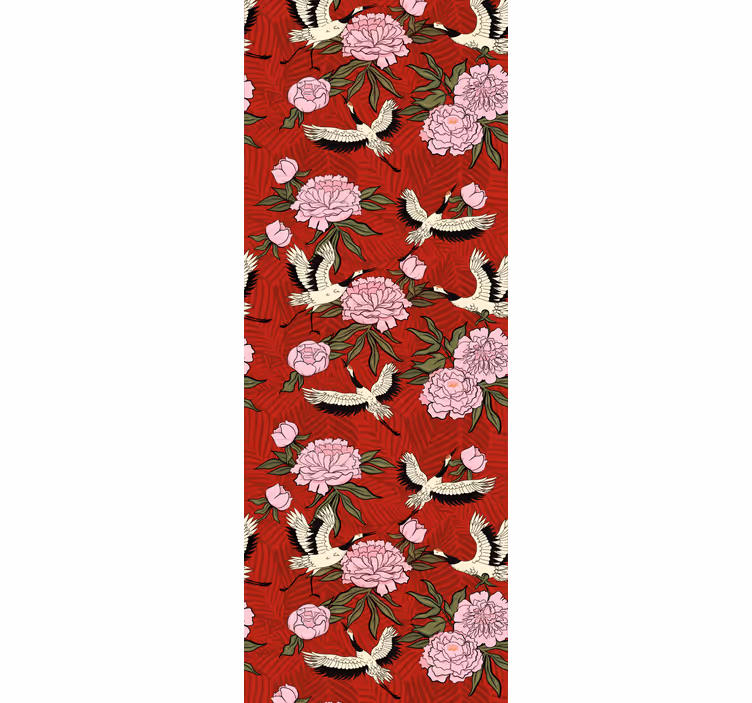 Utsmykket blomstermotiv tapet pynt - Tenstickers