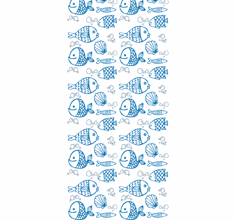 Flere tegnet blå fisk tapet barn - Tenstickers
