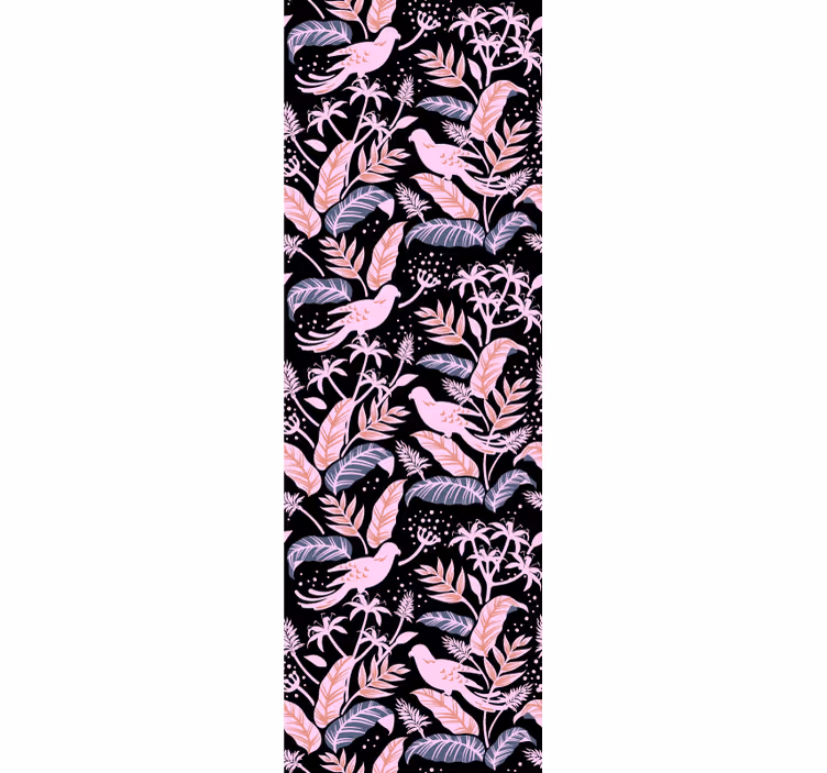 Fugler floral harmoni tapet pynt - Tenstickers