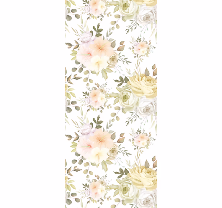 Blomstringssammensetning tapet blomster - Tenstickers