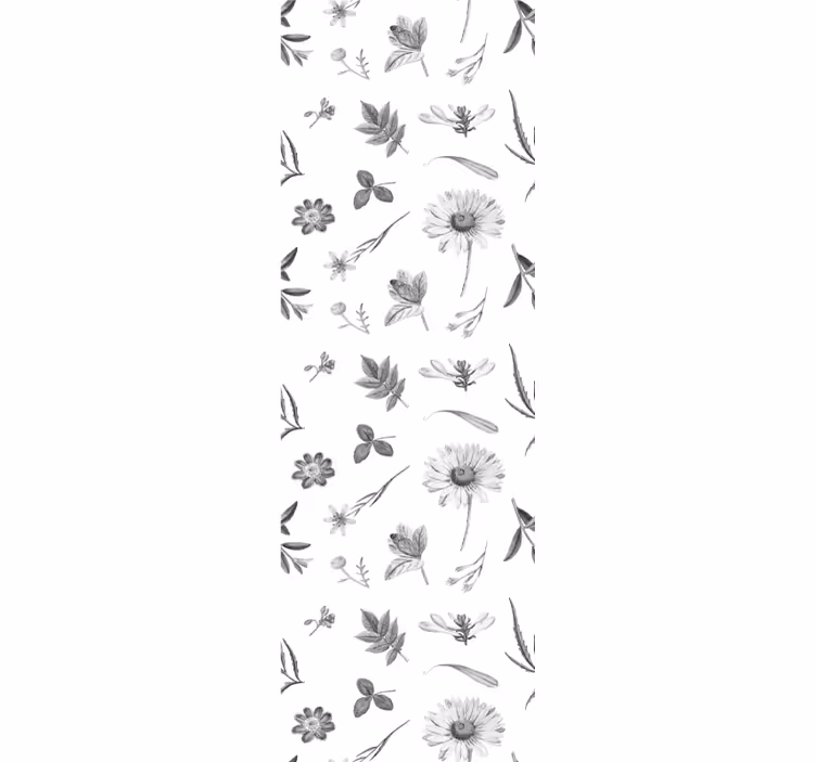 Blomsterskisser tapet blomster - Tenstickers