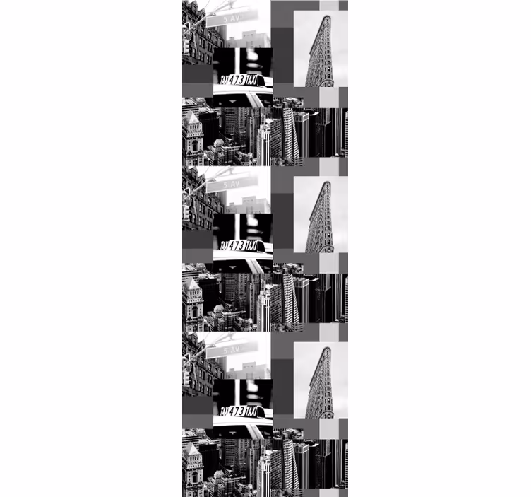 Urban collage mønster tapet byer - Tenstickers