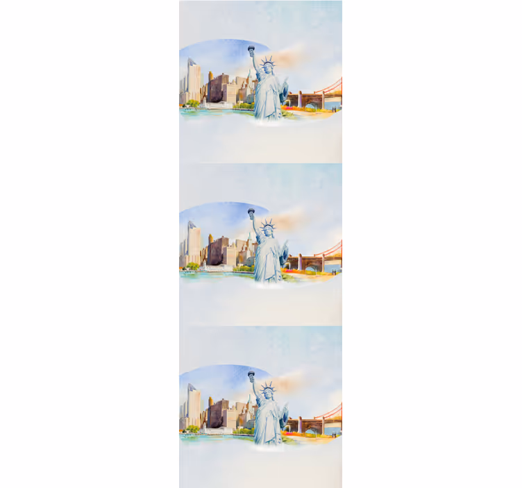 Urban landemerke collage tapet New York - Tenstickers