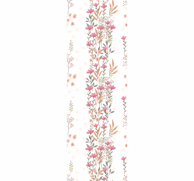 Vertikale blomsterstriper tapet blomster - Tenstickers