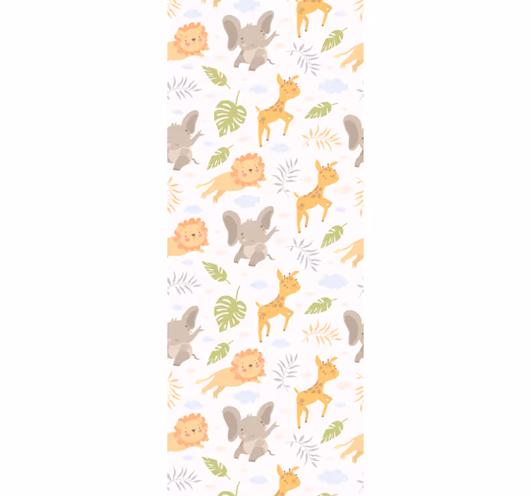 Nordisk minimalistisk safari tapet barn - Tenstickers