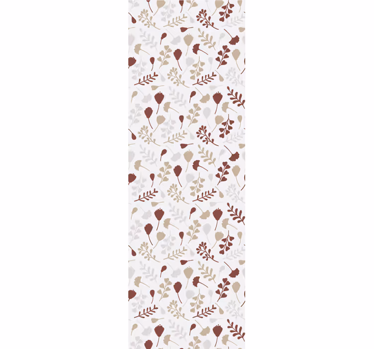 Burgunder og beige blader tapet blomster - Tenstickers