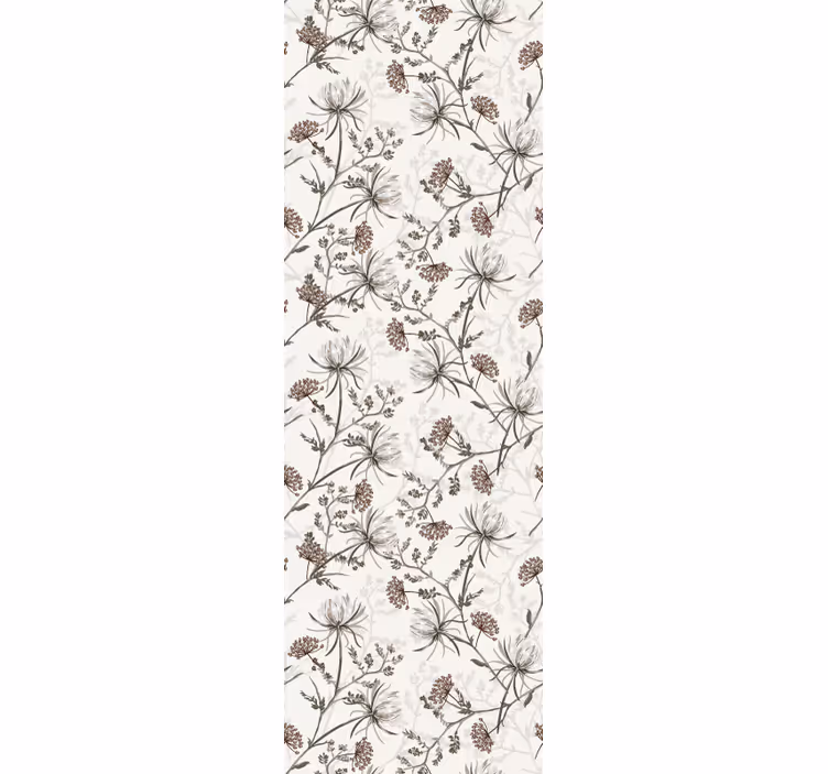 Botaniske trykk tapet blomster - Tenstickers