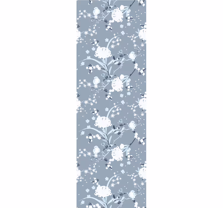Grå delikate blomster tapet gift - Tenstickers