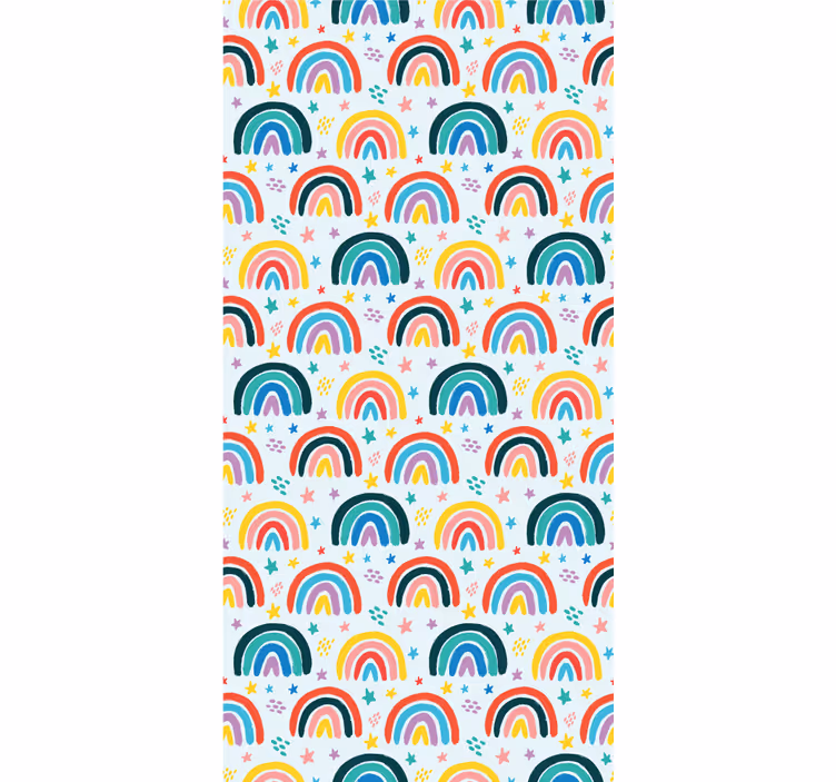 Regnbue sommerfugl collage tapet barn - Tenstickers