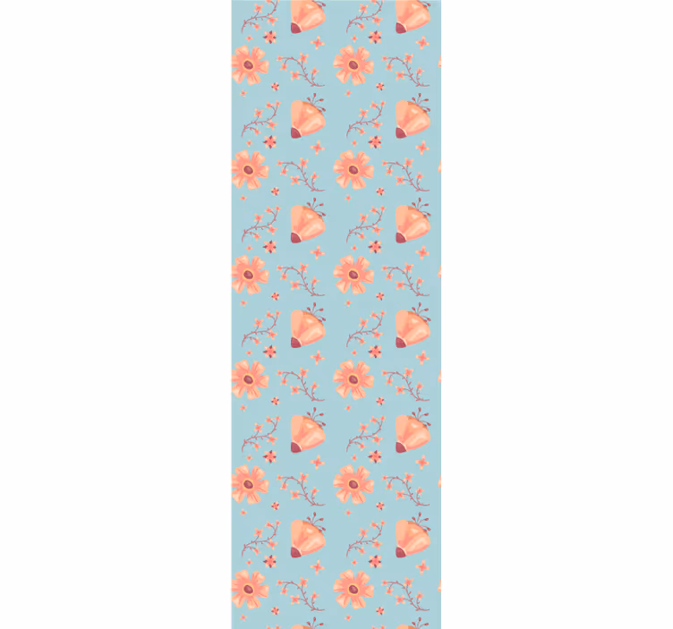 Tapet blomster sommerfuglblomster mønster - Tenstickers