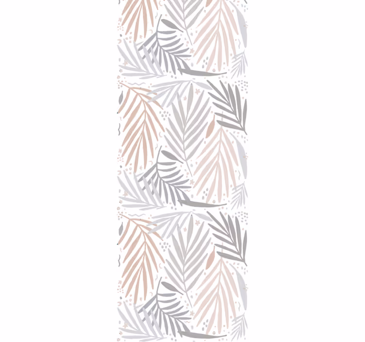 Grått og beige arrangement tapet grønne blader - Tenstickers