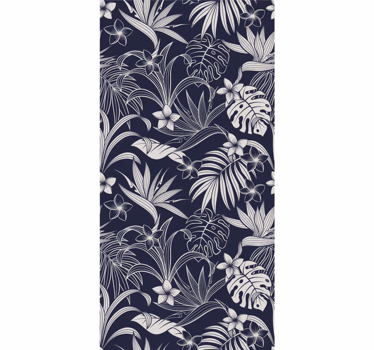 Tropisk blomsterdesign tapet blomster - Tenstickers
