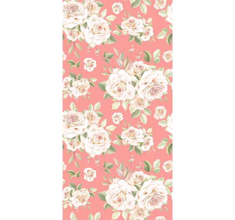 Blomsterrosemønster tapet blomster - Tenstickers