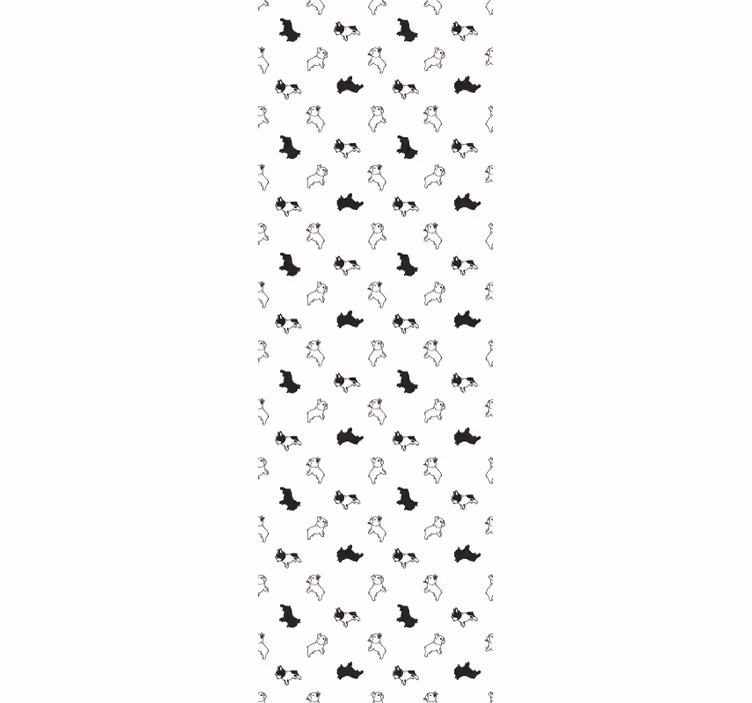 Svart -hvitt design av hunder tapet barn - Tenstickers