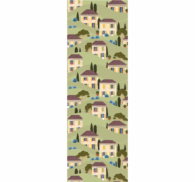 Tapet barn landlig villa mønster - Tenstickers