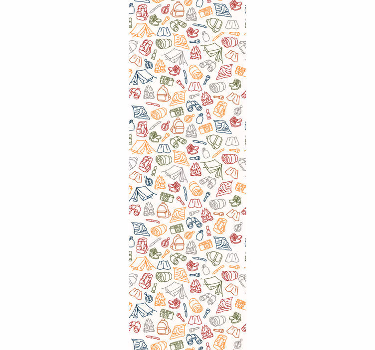 Camping doodles tapet kunst - Tenstickers