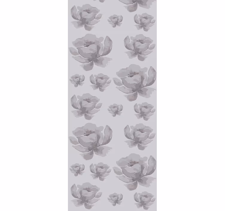 Monokrome blomster tapet blomster - Tenstickers