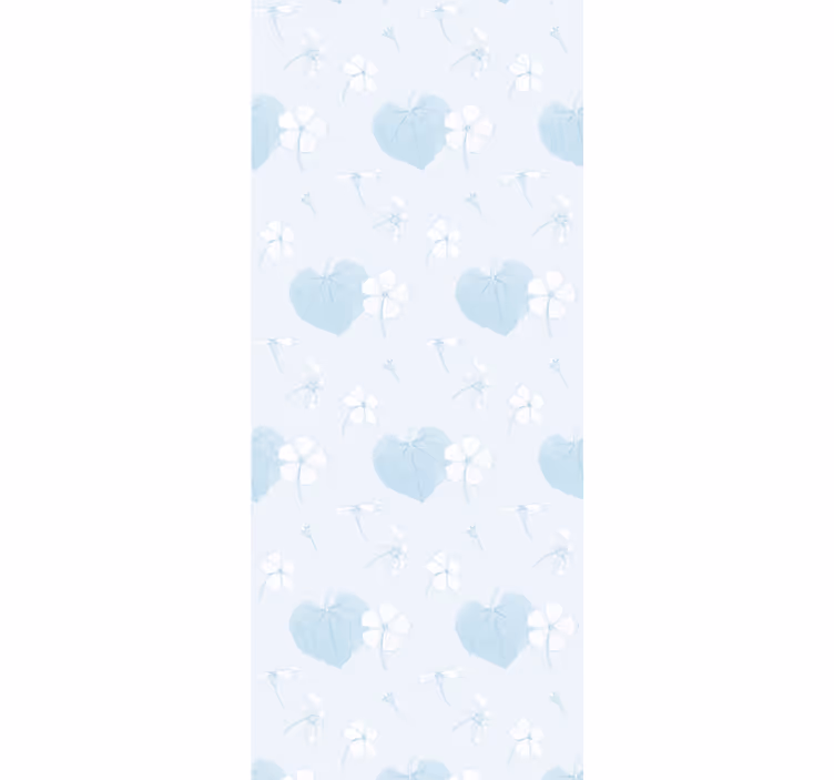 Blått mildt motiv tapet blomster - Tenstickers