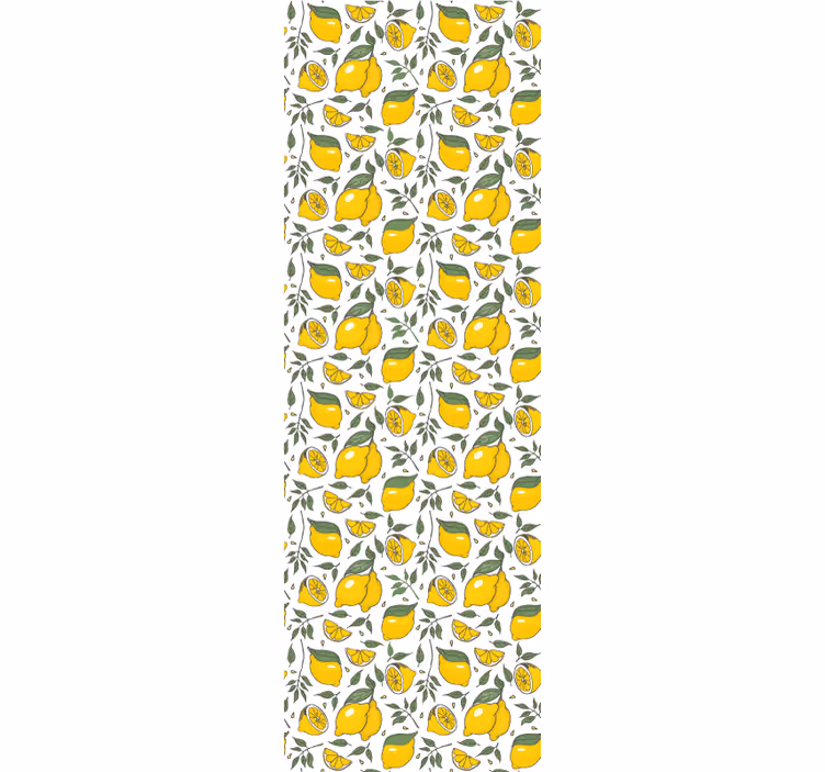Sitroner og blomster tropiske tapet kjøkken - Tenstickers