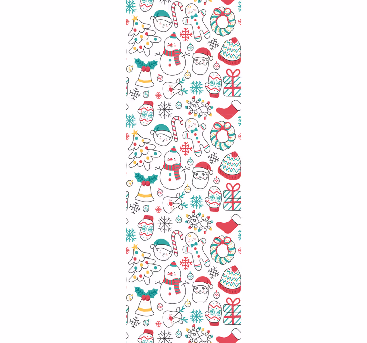 Julenissen, snømenn og gaver mønster jul tapet - Tenstickers