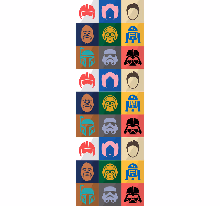 Ikonisk karakterrutenett tapet kunst - Tenstickers